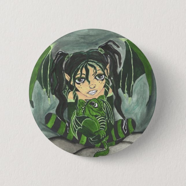 grüner Neid Button (Vorderseite)
