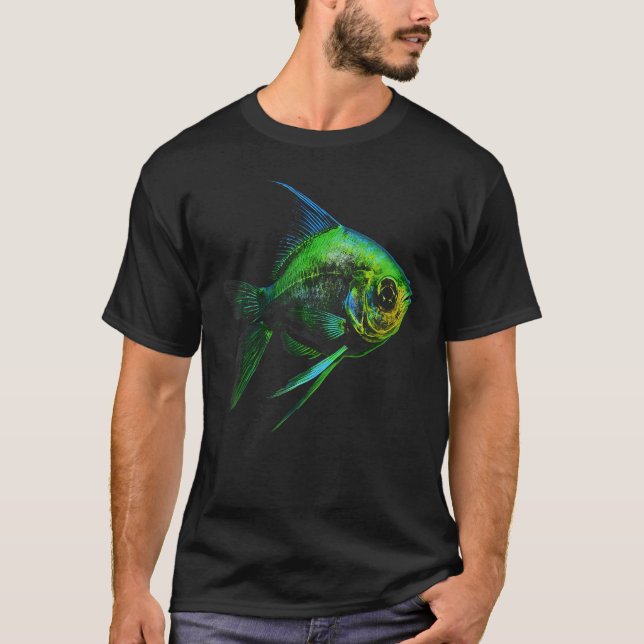 Grüner Neon Tetra-Fisch Grafische T-Shirts für Män (Vorderseite)