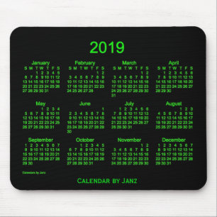 Grüner Neonkalender 2019 durch Janz Mousepad