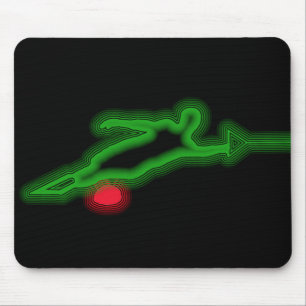 Grüner NeonSlalom-Wasser-Skifahrer Mousepad