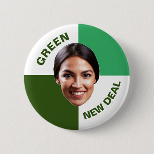 Grüner New Deal des AOC Button
