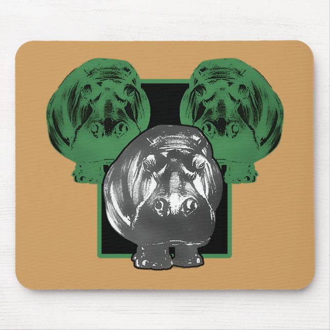 Grüner Nilpferd Mousepad (Vorne)