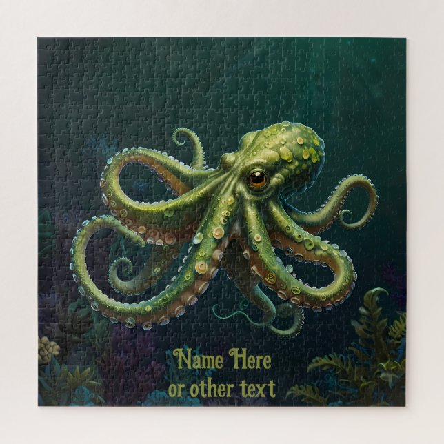 Grüner Oktopus unter dem Meeresbad (Vertikal)