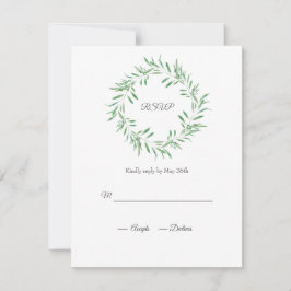 Grüner Olive-Kranz RSVP Karte