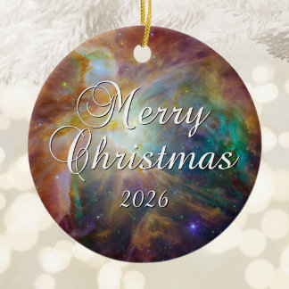 Grüner Orion im Infrarot Frohe Weihnachten Keramik Ornament