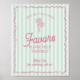 Grüner Palm springs Pastellstrand Liebhaber Poster