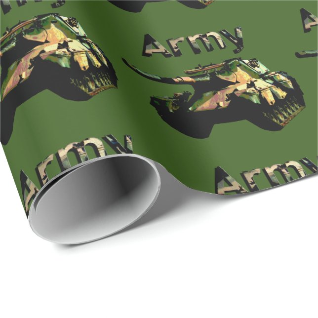 Grüner Panzer der Armee, Geschenkpapier  (Rolleneckpunkt)