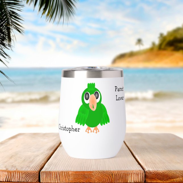 Grüner Papagei-Design, Hintergrund in beliebiger F (Strand (gedreht))
