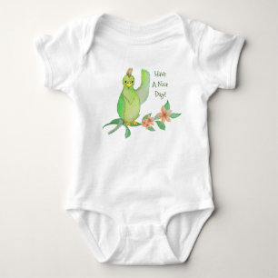 Grüner Papagei, ein schöner Baby Jersey Bodysuit Strampler