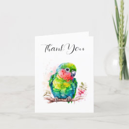 Grüner Papagei - Niedlicher Baby Bird Dankeskarte