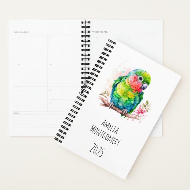 Grüner Papagei - Niedlicher Baby Bird Planer (Anzeige)