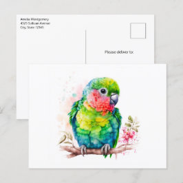 Grüner Papagei - Niedlicher Baby Bird Postkarte