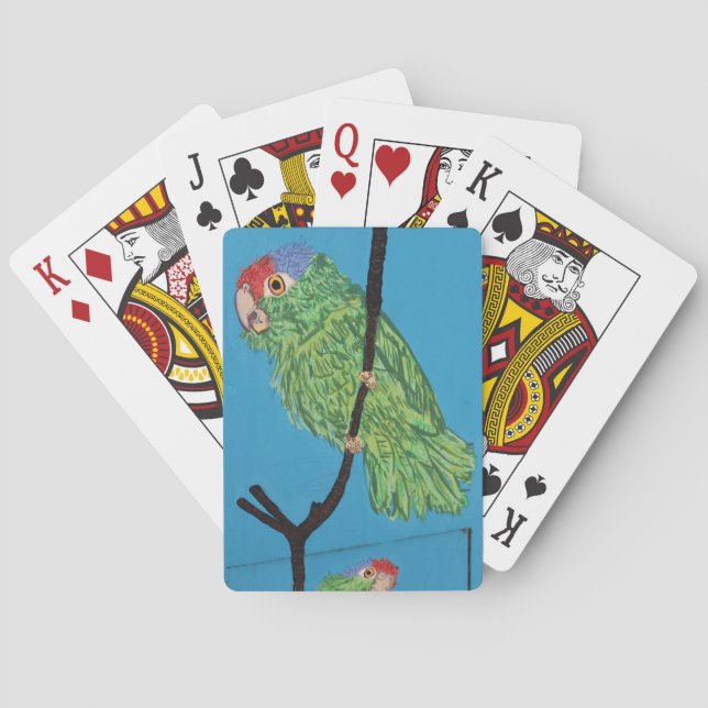 grüner Papagei Spielkarten (Rückseite)