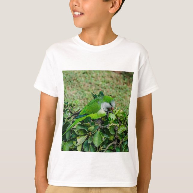 Grüner Papagei T-Shirt (Vorderseite)