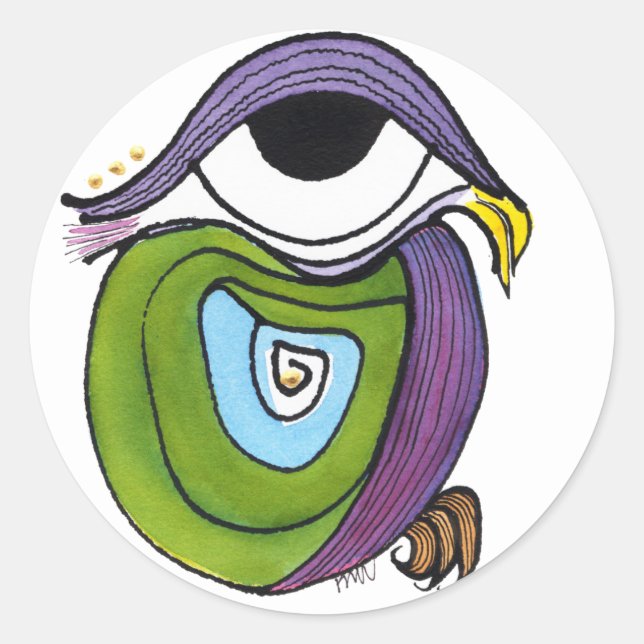 Grüner Papageiensticker, rund Runder Aufkleber (Vorderseite)