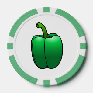 Grüner Paprika Pokerchips