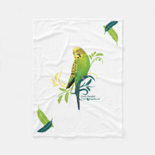 Grüner Parakeet Fleecedecke