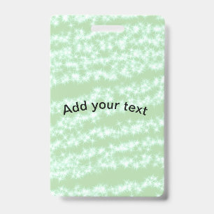Grüner Pastell-Glitter Glanz Name Text Boho Retro Ausweis