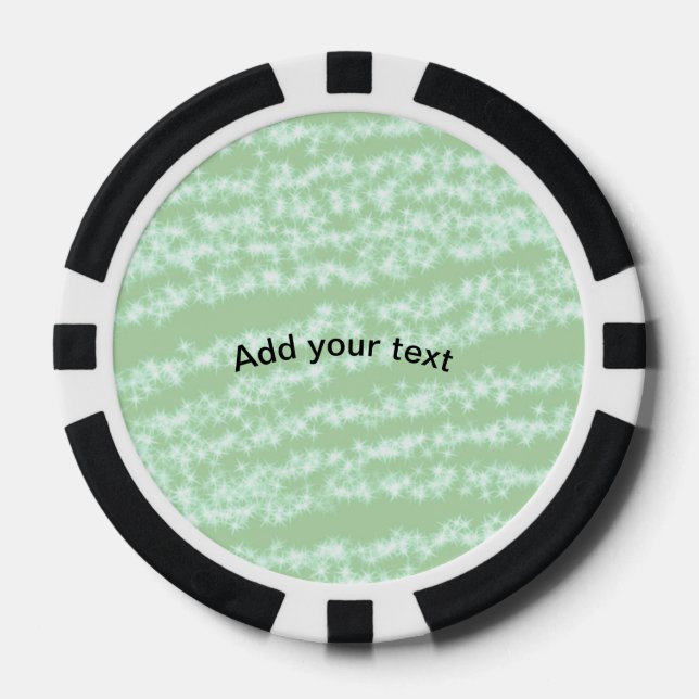 Grüner Pastell-Glitter-Sparkling-Name-Text Boho Re Pokerchips (Vorderseite)