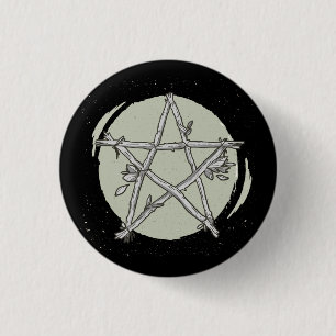 Grüner Pentakel Button