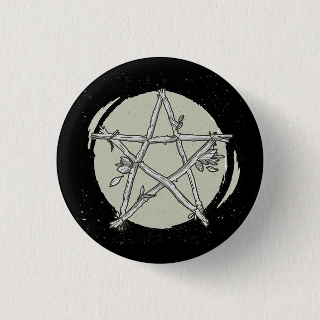 Grüner Pentakel Button (Vorderseite)