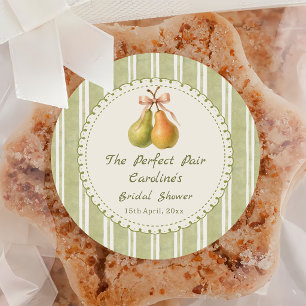 Grüner Perfect Pair Birnen-Junggesellinnen-Abschie Runder Aufkleber