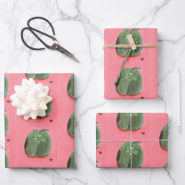 Grüner Pfeffer Geschenkpapier Set