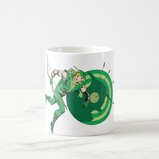 Grüner Pfeil mit Ziel 2 Kaffeetasse (Mittel)