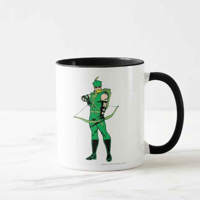 Grüner Pfeil stehend mit Bogen Tasse (Rechts)