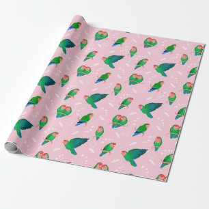 Grüner Pfirsich gegenüber Lovebird Geschenkpapier