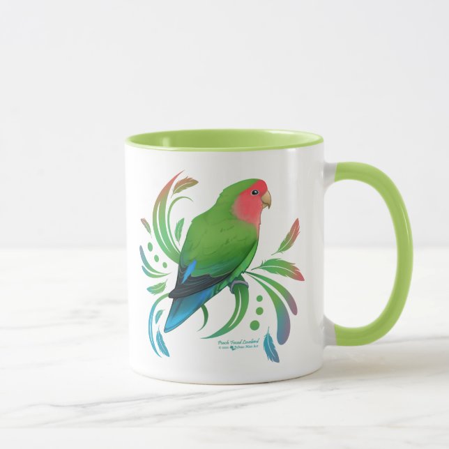 Grüner Pfirsich gegenüber Lovebird Tasse (Rechts)