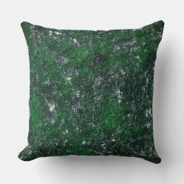 Grüner Pilz auf weißem grauem Fels oder Baumstamm Kissen