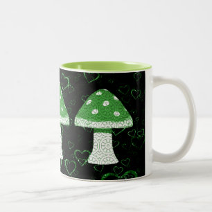 Grüner Pilz Zweifarbige Tasse