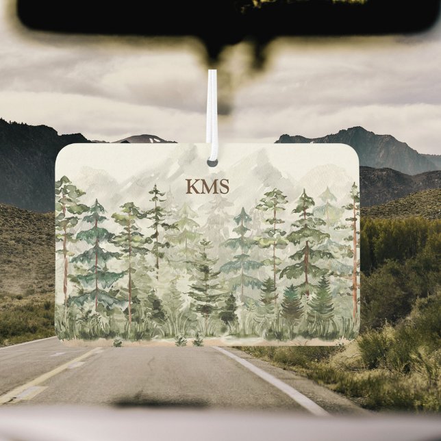 Grüner Pinienwald im Gebirge Autolufterfrischer (In situ)