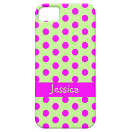 Grüner Pink Polka Dots Muster Mädchenname title_seo2