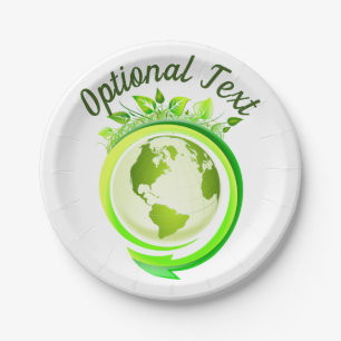 Grüner Planet des Earth Day Pappteller