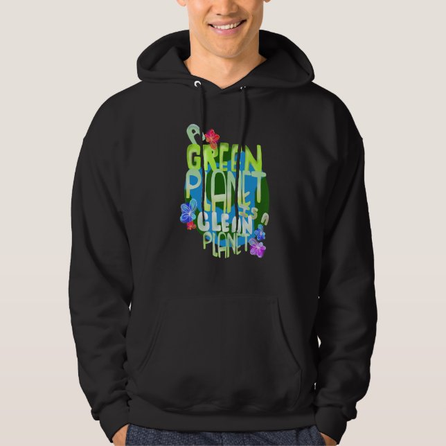 Grüner Planet ein sauberer Planet für erneuerbare  Hoodie (Vorderseite)