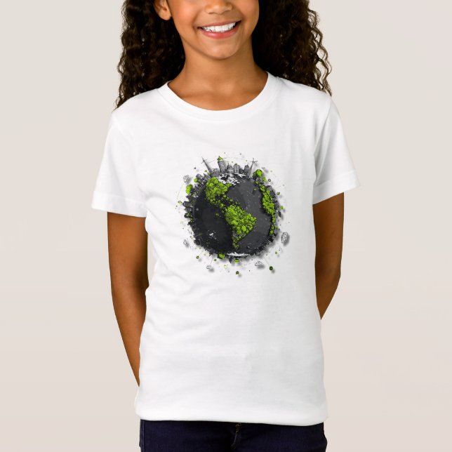 Grüner Planet Erde  T-Shirt (Vorderseite)