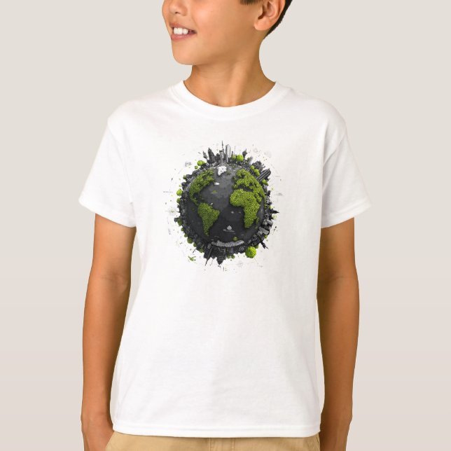 Grüner Planet Erde  T-Shirt (Vorderseite)