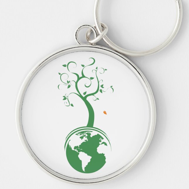 Grüner Planeten-Schlüsselanhänger Schlüsselanhänger (Vorne)