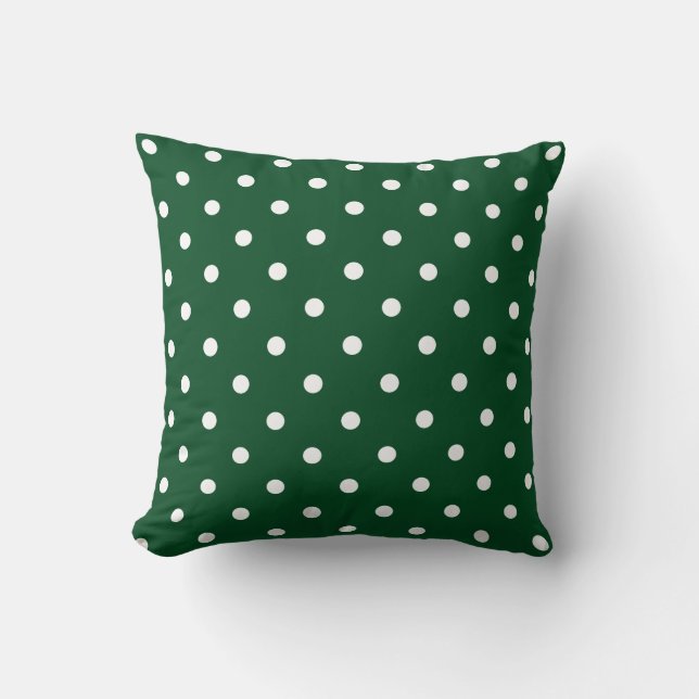 Grüner Polka-Dosen-Kissen Kissen (Vorderseite)