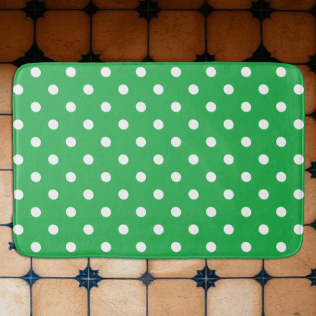 Grüner Polka-Punkt Badematte (Von Creator hochgeladen)