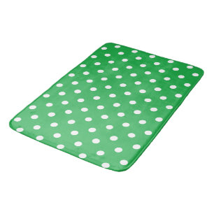 Grüner Polka-Punkt Badematte
