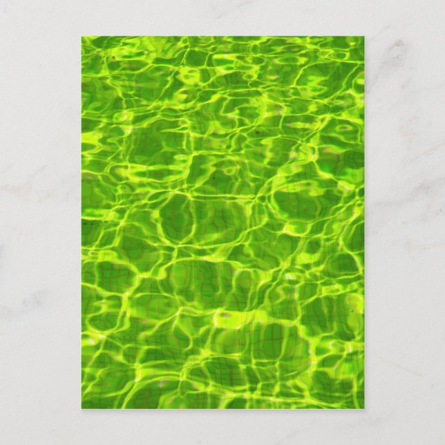 Grüner Pool Wassermuster Neon farbenfrohe Helle Postkarte (Vorderseite)