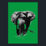 Grüner Pop Art Elephant Poster<br><div class="desc">Red Black & White African Elephant Pop Digitales Bild - African Nature Posters Prints</div>