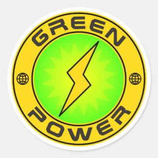 Grüner Power III Runder Aufkleber