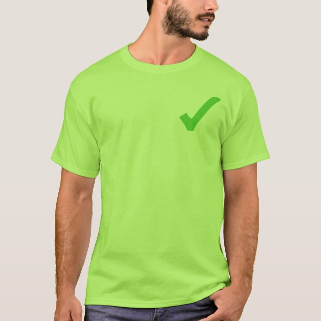 Grüner Prüfzeichen-T - Shirt (Vorderseite)