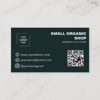 Grüner QR Instagram Moderner Geschäftsstil Visitenkarte