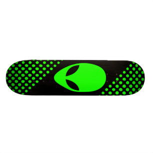 Grüner Raum-alien-Neonkopf Skateboard