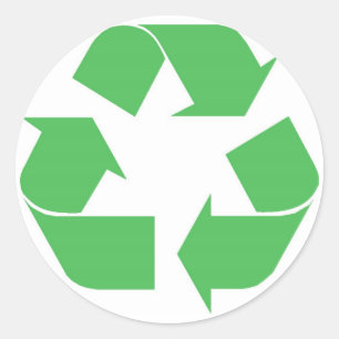 Grüner recycle runder aufkleber
